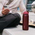 Owala FreeSip Insulated Stainless Steel Water Bottle with Straw, BPA-Free Sports Water Bottle, Great for Travel, 32 Oz, Black Cherry - Image 7