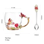 OEAGO Gifts for Mom Women Valentines Day Gifts for Her Glass Coffee Enamels Mug Best Birthday Valentine's for Girlfriend Wife Mothers Day from Daughter Son Tea Cup Stocking Stuffers Christmas - Image 4