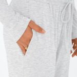 Trendy Queen Women's 2 Piece Matching Lounge Set Long Sleeve Side Ruching Top Wide Leg Drawstring Pants Set with Pockets