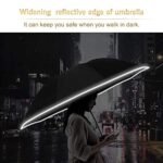 Bodyguard Inverted Umbrella - Large Windproof for Rain & Sun, Compact Reverse With Reflective Stripe, Teflon-Coated for Women Men, Travel Folding With Cover Bag - Image 5