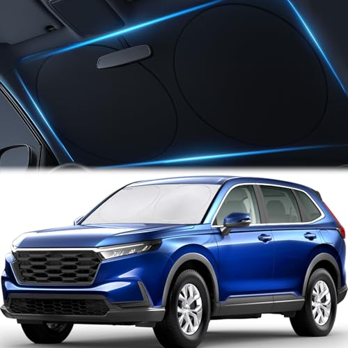 Version 1.0.0 Magnelex Car Windshield Sunshade | Innovative No-Light-Pass Technology for Maximum Protection | Foldable Sun Shade Keeps Your Vehicle Cool | Fit for Cars, Trucks, and SUVs | Large (63 x 33.8 in) - Image 1