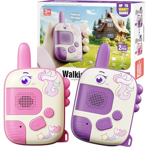 Version 1.0.0 Walkie Talkies Toys for Girls:Unicorn Toys 2 Pack Birthday Gifts for 3 4 5-7 8 Year Old Girls Toy for 4 5 6 7 8-10 Year Old Camping Outdoor Games,Christmas Stocking Stuffers for Girls Kids - Image 1
