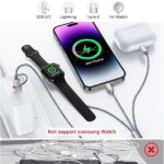 Temdan for Travel Essentials,3 in 2 USB C Cable for Apple Watch Charger/iPhone 17 Charger/Lightning,Multi Charging Cable Cord,Vacation Camping Essentials,Portable Designed for iWatch &iPhone 16-12-4FT
