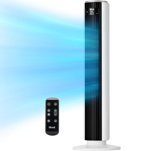31+NDNJg92L LEVOIT Tower Fan for Bedroom, Standing Fan with 28dB Quiet for Sleep, Remoter, 12H Timer, 25ft/s Velocity, 5 Speeds, 4 Modes, 90° Oscillation for Home, Office, Indoor, Bladeless 36 inch, White - Image 1
