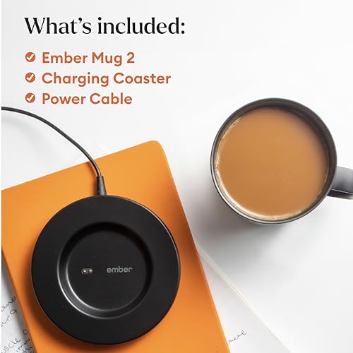 41cqFk1sfVL Ember Temperature Control Smart Mug 2, 14 Oz, App-Controlled Heated Coffee Mug with 80 Min Battery Life and Improved Design, Black - Image 1