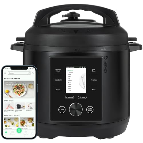 41lR3pmJiqL CHEF iQ Smart Pressure Cooker with WiFi and Built-in Scale - Easy-to-Use 10-in-1 Multicooker with 500+ Guided Recipes - Rice Cooker, Slow Cooker, Instant Meals for Foodies - 6 Quart - Family Size - Image 1