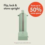 صانعة الوافل "بيلا" من طراز Flip-n-Store المزودة بطبقة سيراميك مقاومة للالتصاق EverGood™، وأدوات مطبخ Fits-anywhere™، ومصباح مؤشر التشغيل، ومقبض مقاوم للحرارة ولفافة للسلك، وألواح بعرض 7 بوصات وعمق 1 بوصة، وقوة 1000 واط، لون زجاج البحر - الصورة 2