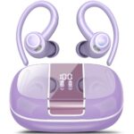 Wireless Earbuds Bluetooth 5.3 Headphones Sports, 48H Over Ear Buds with ENC Mic, Stereo Deep Bass Bluetooth Earbuds with Secure Earhooks, LED Display, IPX7 Waterproof Earphone for Running/Gym Purple Visit the Csasan Store - Image 5