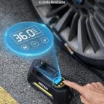 AstroAI Tire Inflator Portable Air Compressor Air Pump for Car Tires-Car Accessories, 9.8Ft Cord-12V DC-Powered Auto Pump with Digital Pressure Gauge, Emergency LED Light for Bicycle, Balloons, Yellow