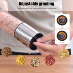 مجموعة مطاحن كهربائية للملح والفلفل ذات سعة أكبر، مجموعة ملاحيق ملح وفلفل قابلة لإعادة الشحن، أدوات مطبخ - مطحنة ملح وفلفل - الصورة 7