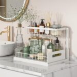 REALINN Under Sink Organizer, Pull Out Cabinet Organizer 2 Tier Slide Out Sink Shelf Cabinet Storage Shelves, Storage for Kitchen Bathroom, White, 2 Pack - Image 3