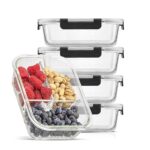 JoyJolt 24pc Borosilicate Glass Storage Containers with Lids | 12 Airtight/Freezer Safe Food Storage Containers for Pantry and Kitchen | Meal Prep Container for Lunch | Glass Tupperware Set - Image 4